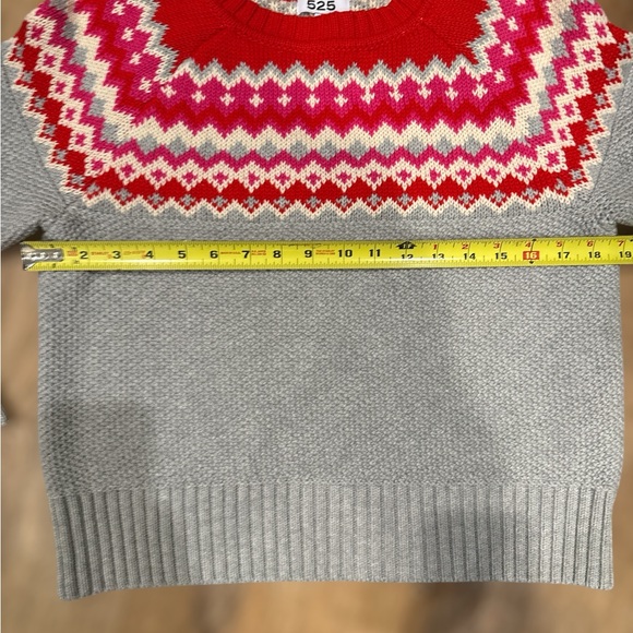 525 America | Jen Fair Isle Sweater Women’s Grey and Red Retail $139 Size Small - Picture 3 of 7